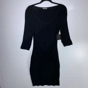 Rachel Rachel Roy New Women's Size Large Black Ruched Gathered Dress Career LBD - Picture 1 of 10