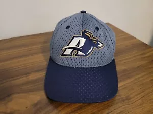 Akron Zips Adidas Fitted Baseball Hat Gray Blue Size 7 Sweat/Dirt Stains Look - Picture 1 of 10