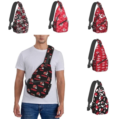 Kansas City Chiefs Men's Casual Cross Chest Bag Diagonally Portable Travel Bag Cover