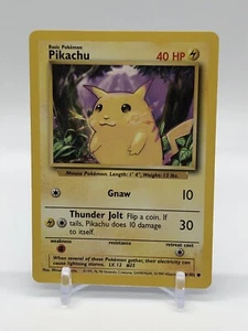 Pikachu Guance Gialle 58/102 Carte Pokémon Set Base Illimitato 1999 Wizards Coast - Foto 1 di 5