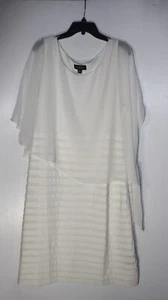Abito formale SCARLETT a strati Popover in chiffon con cappuccio bianco taglie forti 20W MOB - Foto 1 di 11