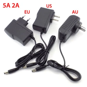 DC AC 5V 2A Power Supply Adapter plug Charger For LED Strip Light CCTV camera - Picture 1 of 6