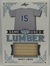 DAVEY LOPES 2021 Leaf Lumber JUMBO Game Used Bat Relic Patch SILVER #6/6 Dodgers