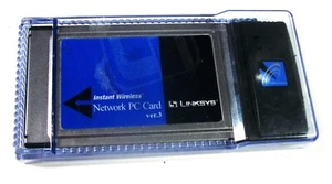 Instant Wireless LINKSYS NETWORK PC CARD, Model WPC11, Ver. 3, In Case--Untested - Photo 1/5