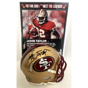 San Francisco 49ers Eric w. John T. Autographed Speed Mini Football Helmet New - Picture 1 of 10