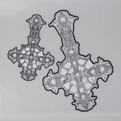 EMBROSOFT CANADA CORP. Ghost-Inspired New Grucifix Embroidered Patch – Large Iron-On Rock Band Fan Art