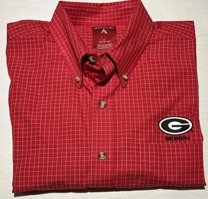Camisa Georgia Bulldogs Para Hombres L Abotonada Roja Bordada Logo Antigua Manga Larga - Imagen 1 de 11