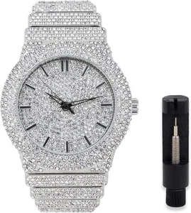 Men's Fully Iced Diamond Watch, 46mm Case - Picture 1 of 18