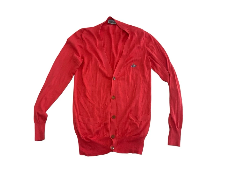 Cárdigan para hombre Vivienne Westwood lana color salmón con logotipo talla L PEC Foto 1 de 4