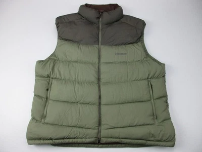 Mens 2XL Marmot Goose Down Puffer Vest green gray - Image 1 of 4