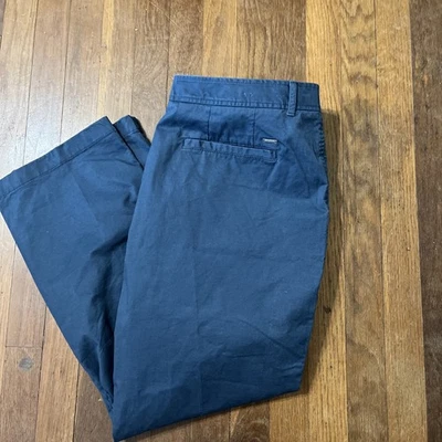 LL Bean Khaki Pants Women’s 18 X26 Navy Blue Favorite Fit  Flat Front Chino - Image 1 of 4