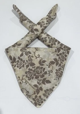 "Pañuelo para mujer Pierre Balmain floral rosa crema algodón cuadrado de bolsillo 20""" Foto 1 de 4