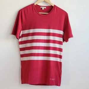Burberry Brit T-Shirt Men's M Red Striped Crew Neck Short Sleeve Tee - Picture 1 of 12