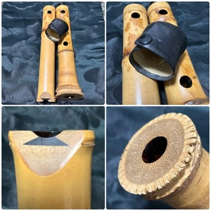 Kinko Ryu Shakuhachi Incrustaciones Dos Sellos Con Tapa 1 5 Shaku 45 8cm Hecho a Mano - Imagen 1 de 9