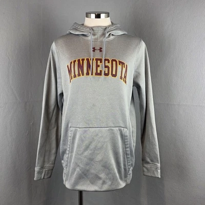 Under Armour University of Minnesota Gophers Sudadera con Capucha Suelta Pequeña Gris Granate Dorado Foto 1 de 4