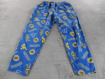 Vintage WVU West Virginia Pajama Pants Mens XL Blue Gold AOP Faded Sports GUC - Image 1 of 4