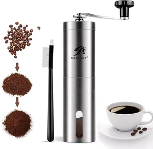 Stainless Steel Manual Coffee Grinder Perfect for Home Office Travelling - Picture 1 of 7