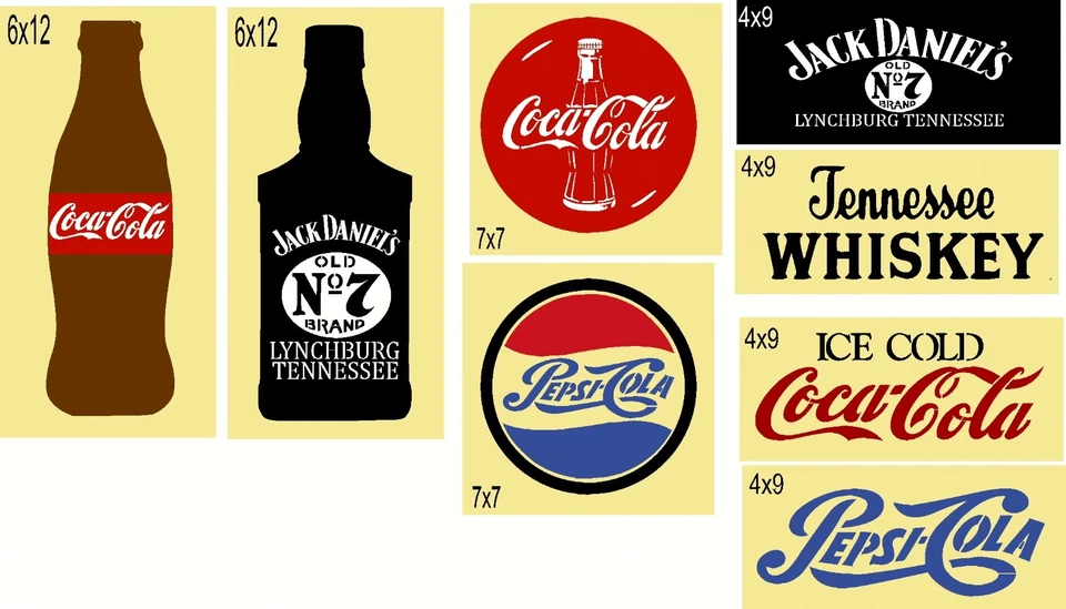  Plantilla REUTILIZABLE ~ARTÍCULO "SET 31" 8 PIEZAS JUEGO DE CUIDADOR DE ESTANTE Plantillas Coca-Cola Mylar Foto 1 de 1