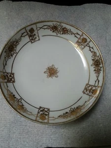Vintage Nippon Handpainted Footed Fruit Bowl Candy Dish Floral Gold Rim 6.25"×2" - Picture 1 of 5