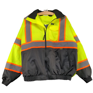 OccuNomix Men's Zip Up Safety Jacket Multi XL Long Sleeve Fluorescent PU Coating