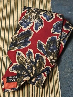 Geoffrey Been Tie Red Floral Pattern Silk - Image 1 of 2
