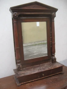 SPECCHIERA-TOELETTINA IMPERO FINE '800 - NOCE MASSELLO CON 1 CASSETTO - EMILIA - Foto 1 di 1