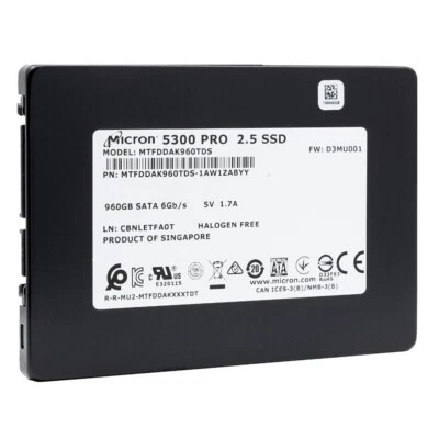 Micron 5300 Pro 960GB 2.5 SATA 6Gb/s Solid State Drive MTFDDAK960TDS SSD - Bild 1 von 2