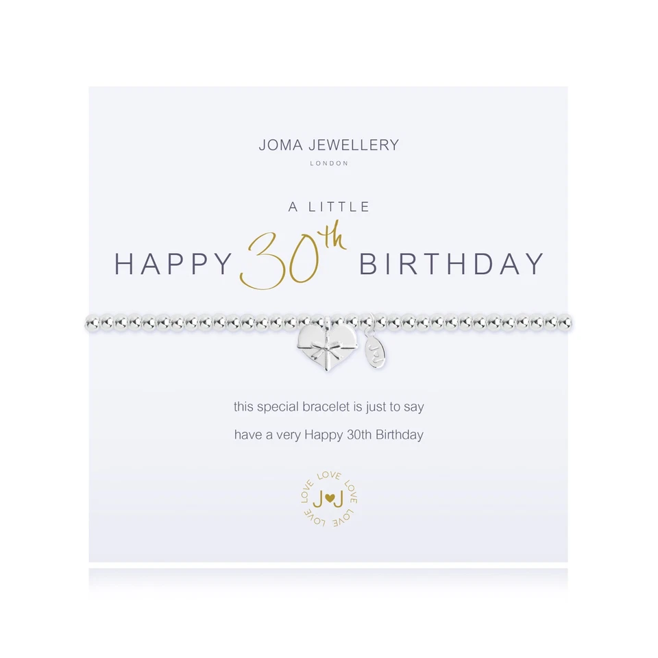 Pulsera Joma Plateada Cuentas Un Poco FELIZ 30º CUMPLEAÑOS + Bolsa Regalo 1961 Foto 1 de 1