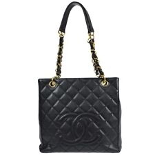 Chanel Petite Shopping Tote PST Chain Handbag Black Caviar 171089
