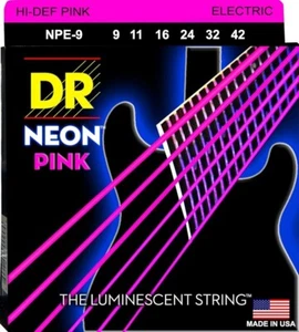 DR NPE-9 Neon Hi-Def Pink Electric strings 9-42 - Picture 1 of 2