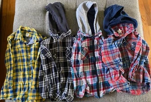 Button Down SHIRTS Lot Of 4 BOYS S (5-7) w/Hood - Picture 1 of 13