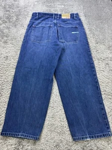 Vtg Southpole Jeans Mens 38 Baggy Loose Wide Embroidered Hip Hop 90s Y2K Skater - Picture 1 of 10