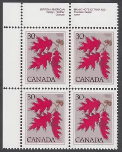Canada - #720 Red Oak Plate Block - MNH - Picture 1 of 1