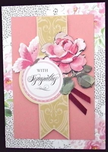 Anna Griffin With Sympathy Card Cream Envelope color design inside free shipping - Picture 1 of 7