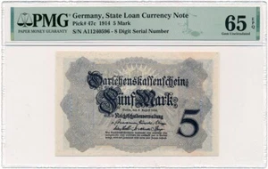 Germania, Impero - 5 marchi 1914 * P47c * PMG gemma UNC 65 EPQ - Foto 1 di 2