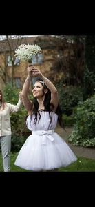 Short white tulle wedding dress - Picture 1 of 1