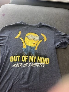 Minion Out Of My Mind Back In 5 Minutes Shirt Adult Small - Picture 1 of 2