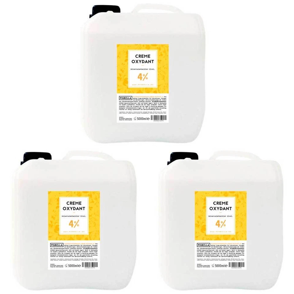 Creme Oxidant 4% Entwickler 3x 5000ml = 15 Ltr. Oxydant H2O2 - orig. Piubella - Bild 1 von 1