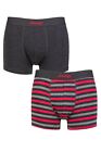 Jeep Men's Fitted Trunks in Plain and Striped Designs in 2 Colours - 2 Pair Pack