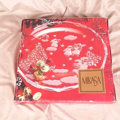 Luces navideñas de 13" plato para servir con caja nuevo de colección Mikasa SA835/313 Foto 1 de 4