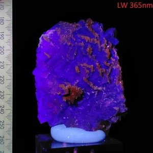 Rainbow Fluorite fluorescent w/ Calcite & minor iridescent Goethite 0.25kg - Bild 1 von 9