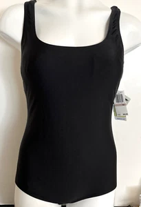Speedo One-Piece Black Swimsuit Womens Bathing Suit Back Straps Cross SZ 12 NWT - Picture 1 of 6