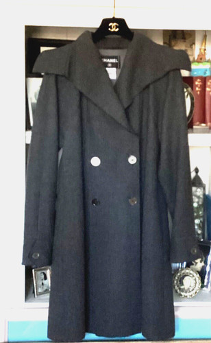 AUTENTICO CAPPOTTO LANA GRIGIO CHANEL 2011 11a EU 38 USA 6 8