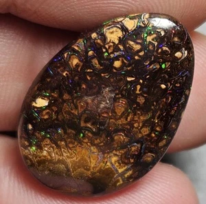 Polished Boulder Opal Green Koroit Matrix Specimen 16 Ct Lapidary Australian - Bild 1 von 13