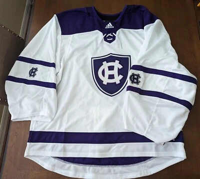 Camiseta deportiva de hockey Adidas auténtica Holy Cross Crusaders portero talla 54 G nueva Foto 1 de 4