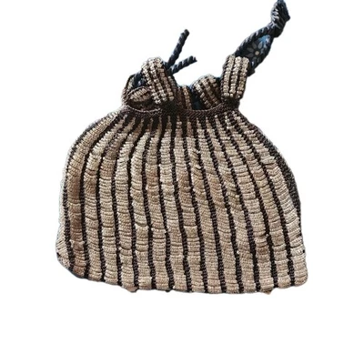 Antigua bolsa monedero con cordón RETÍCULA CON CUENTAS de 1930 ART DECO azul/plateado  Foto 1 de 3