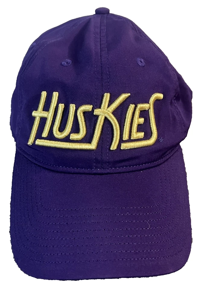 Adidas Universidad de Washington HUSKIES DAWGS Púrpura Béisbol Correa Gorra Gorra Foto 1 de 3