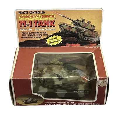 Vintage Playtime Remote Control Super Climber Us Army M1 Tank Toy Hong Kong READ - Image 1 of 4