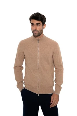 $2200 FEDELI "One Open" Beige Cárdigan Suéter Cremallera 100% Cachemira 40 EE. UU. / 50 UE Foto 1 de 4