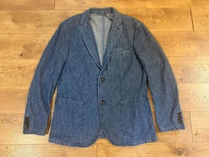 Men’s Denim Blazer, Cotton, Size Large, Indigo, New, Lightweight - Picture 1 of 3